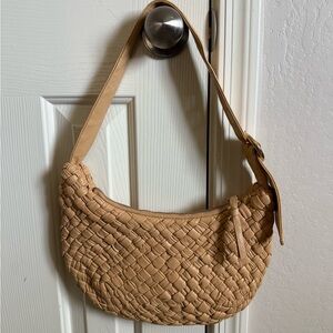 Anthropologie Beige Woven Shoulder Bag